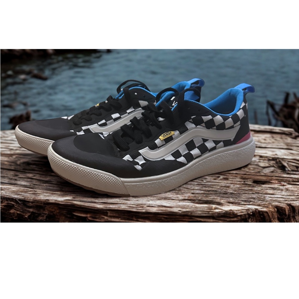 Vans UltraRange VR3 Checkerboard Black White Blue Men’s Sneakers